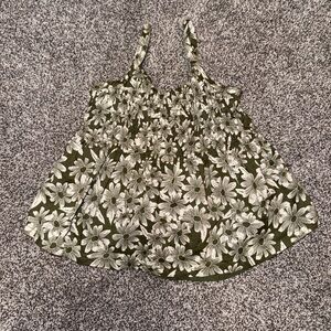 18-24 mo Baby Gap Floral Green and White Sleeveless Top